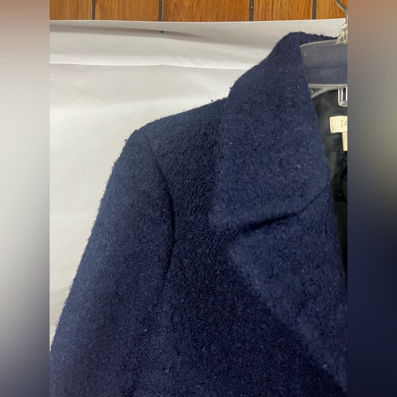 J. Crew Women’s Boucle Wool Blend Navy Hidden Placket Pea Coat- Size 2‎ - Picture 4 of 7